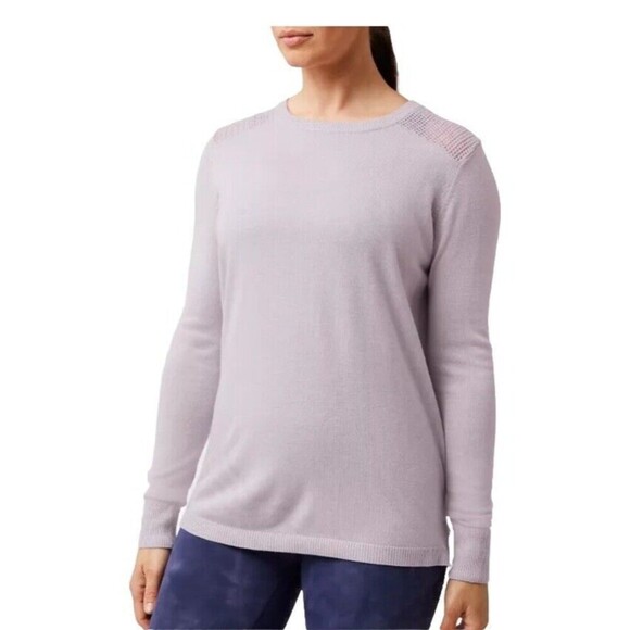 LULULEMON Back To Balance Sweater Size 2 Purple Open Back Cashmere Athleisure - Picture 3 of 13